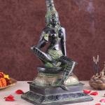 Pure Brass Seated Parvati Idol - 12" Black Green Tone | Divine Feminine Energy | Intricate Craftsmanship | Sacred Space Decor | Invoke Grace & Wisdom